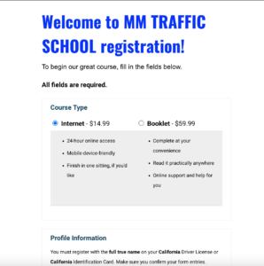 MM Traffic School San Diego Course
